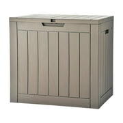 ModFusion 31-Gallon Small Outdoor Deck Box – Lockable Waterproof Resin Storage for Patio, Cushions, Tools \u0026 More, Brown